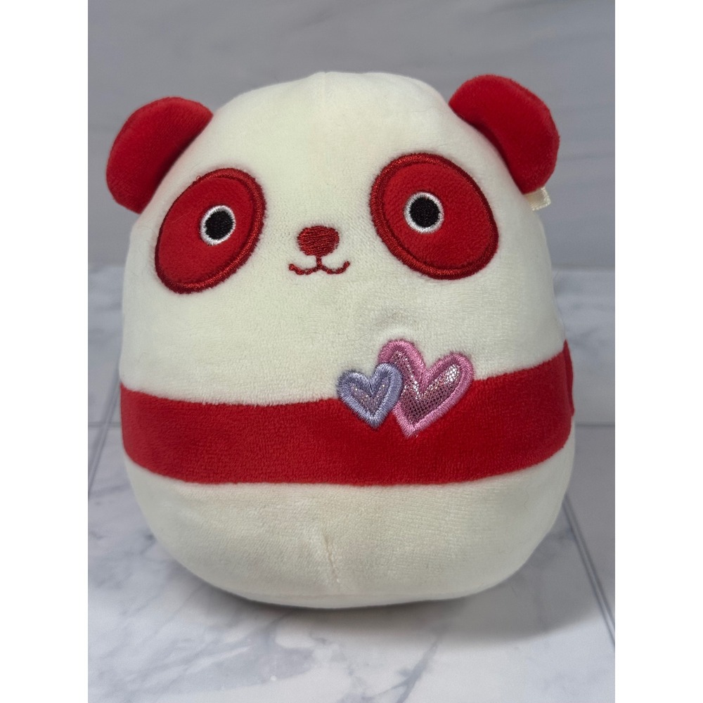 Squishmallows Kellytoy Red White Panda Hearts 5 Inch Plush Stuffed Animal